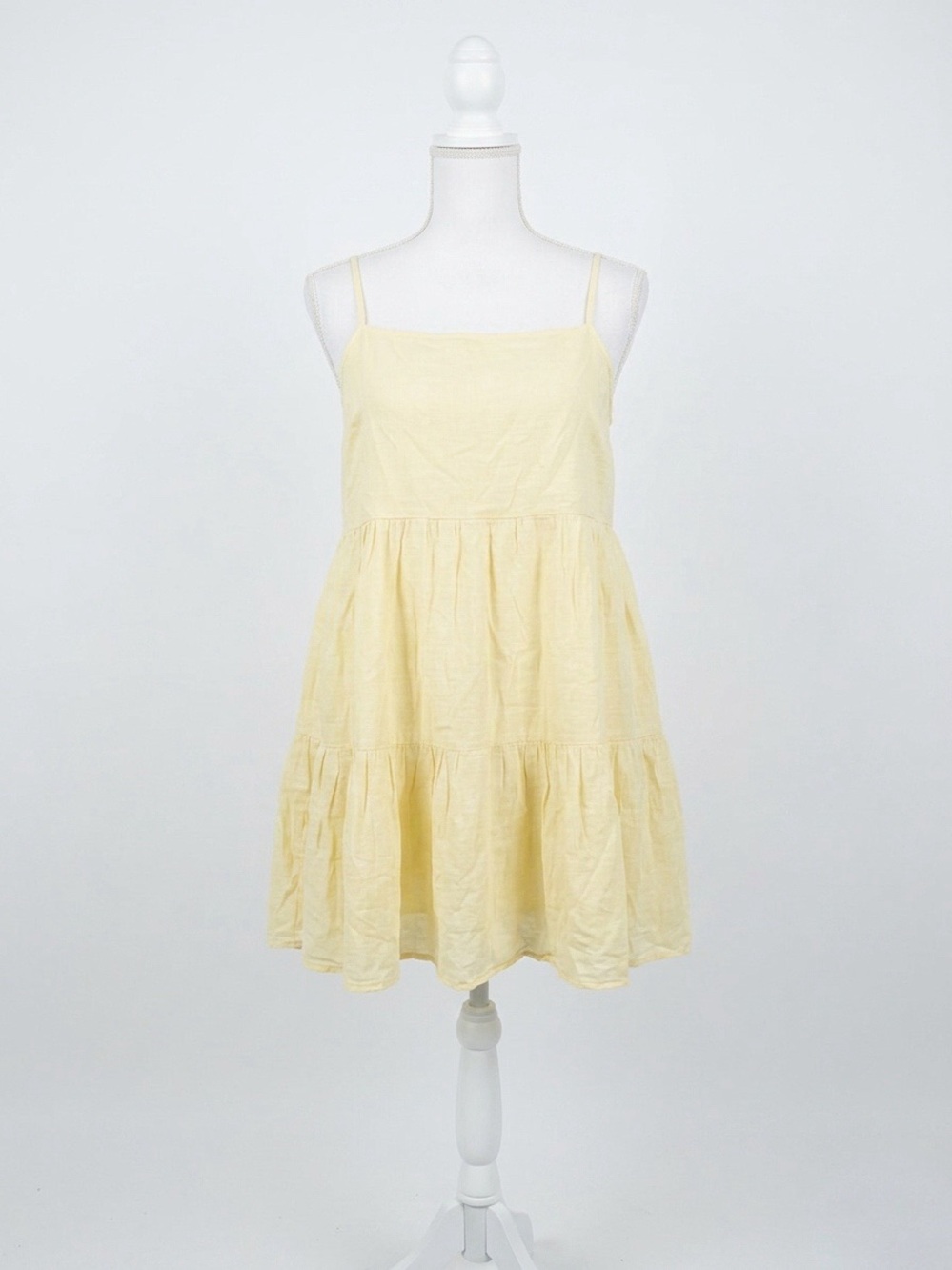 NWT American Eagle Tiered Babydoll Summer Sun Dress Buttercup Yellow Cotton XXL